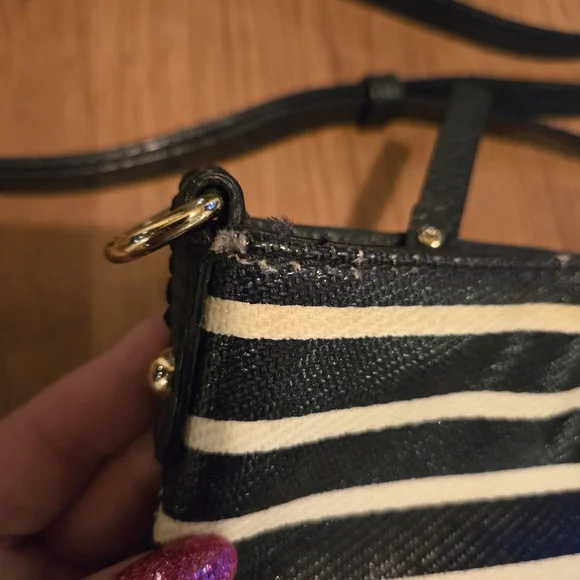 Kate Spade Black and White Striped Crossbody Bag - Picture 3 of 11